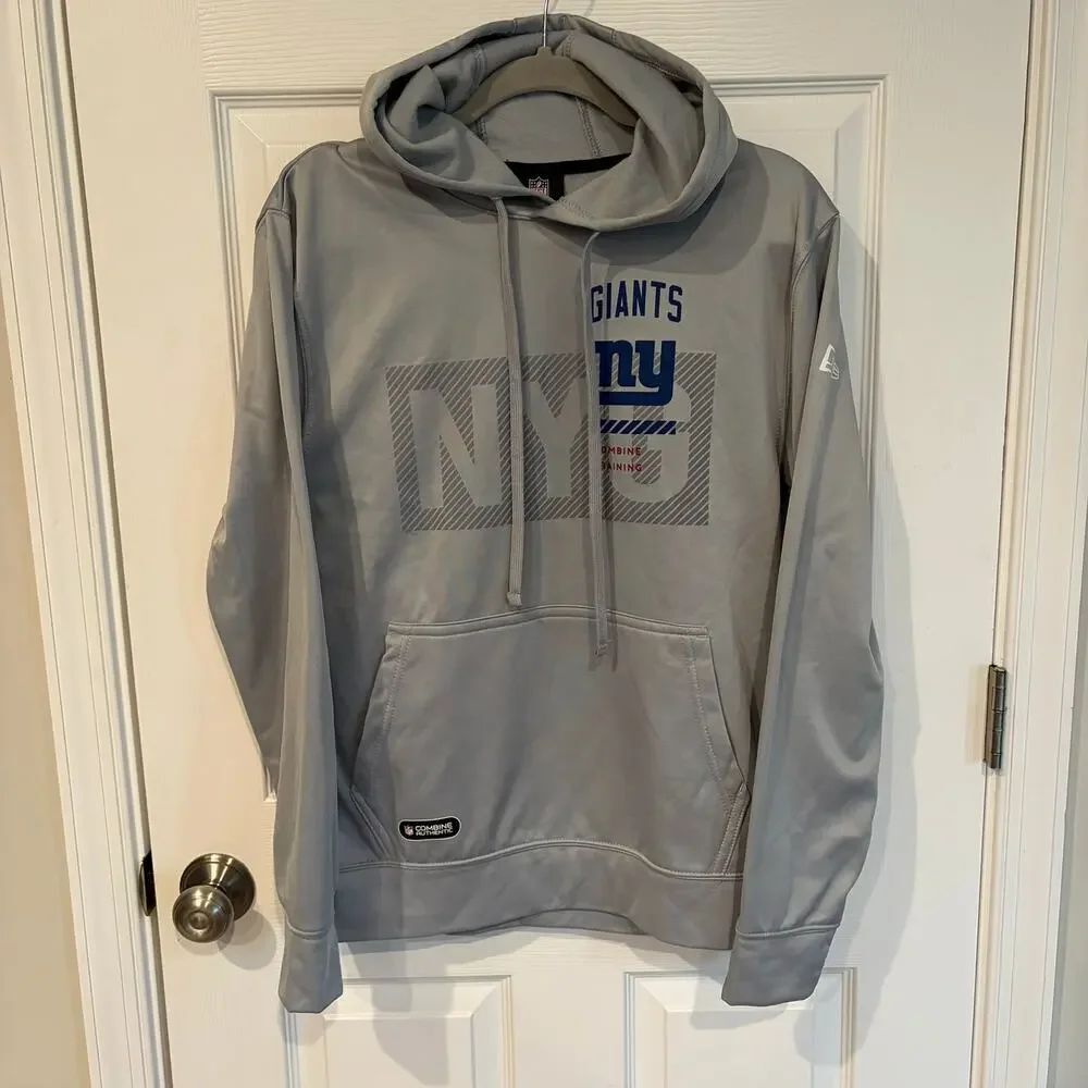 NFL Team Apparel New York Giants Combine Training Lightweight Hoodie Gray Small